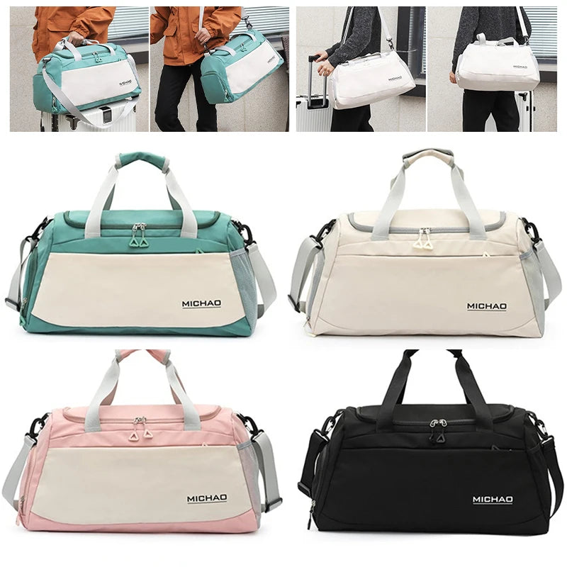 Fashionable Large Capacity Portable Travel Bag Lightweight Short-distance Duffle Bag Storage Messenger Bag Sports Gym Bag