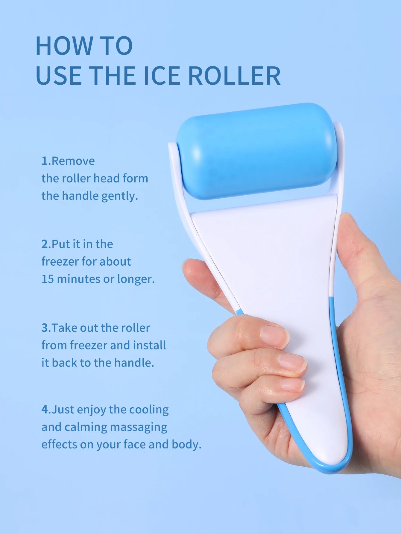 1pc Ice Roller for Face Eyes,Womens Gifts,Face Massager Roller Puffiness Migraine Pain Relief and Minor Injury Daily Use Home