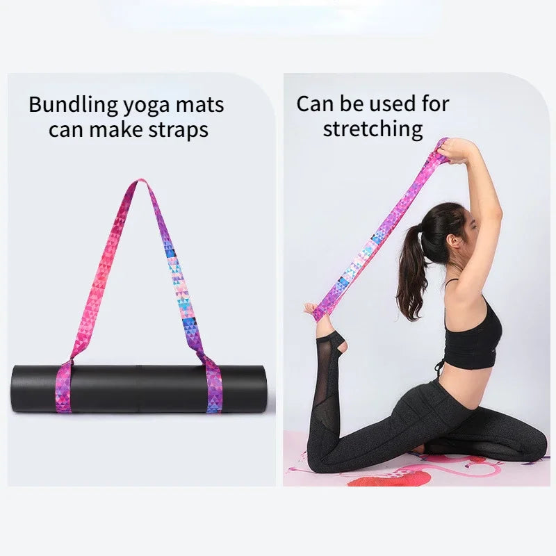 Yoga Mat Strap Belt Adjustable Sports Sling Shoulder Carry Strap Belt Exercise Stretch Fitness Equiment Elastic Yoga Belt