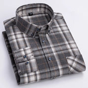 New Plaid Long Sleeve Shirts For Men Cotton Flannel Soft Comfortable Casual Clothing Fashion Styles Business Smart Dress Shirts