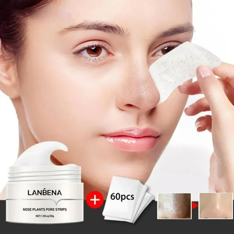 LANBENA White Black Blackhead Remove Mask Shrink Pore Nose Cleansing Stickers Peel Nasal Black Head Strips Face Skin Care Masks