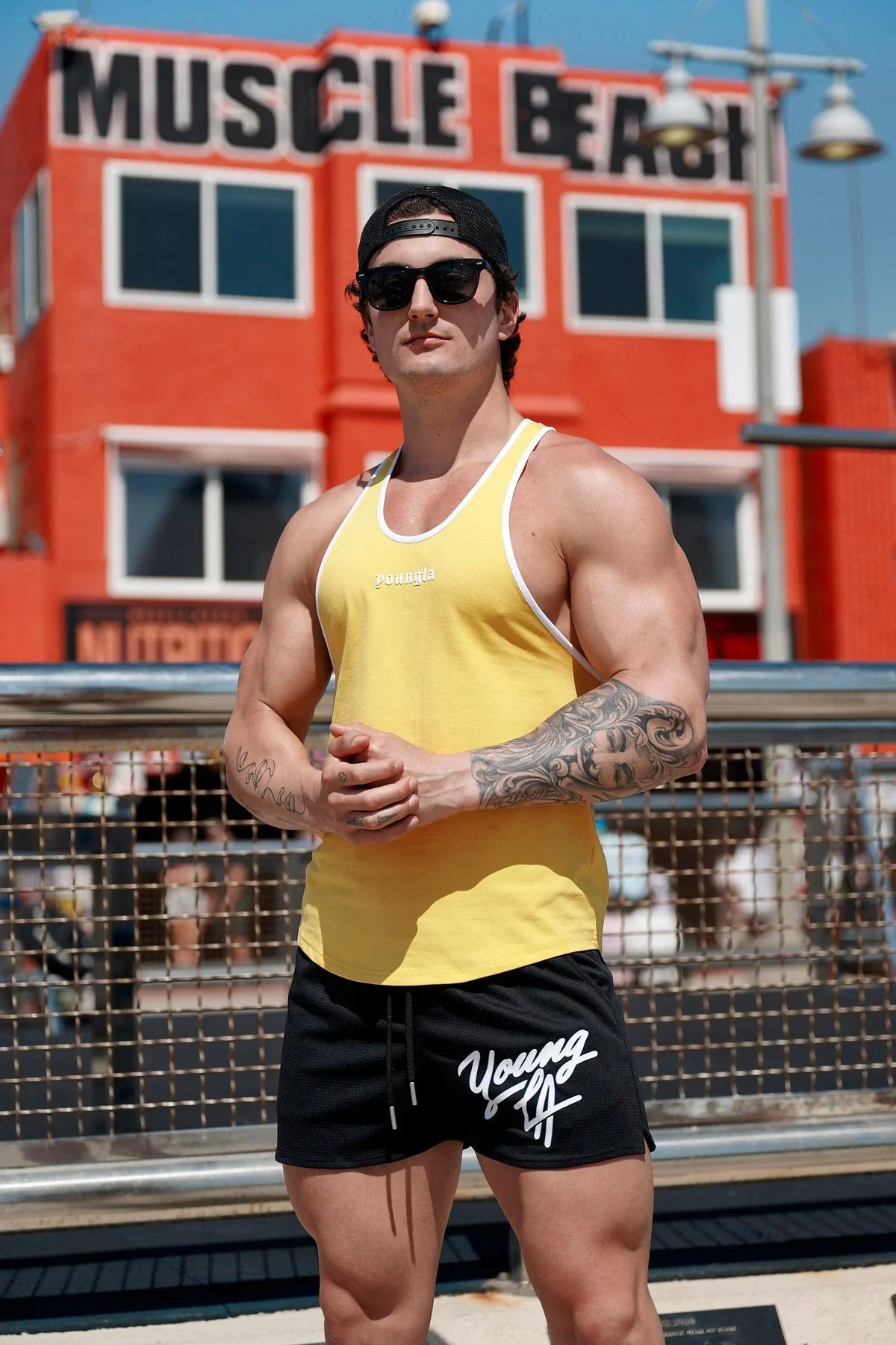 Gym Sports Fitness Men's Shorts American Style YA Clothing Brands Jogger Outdoor Running Basketball Training Shorts Beach Pants