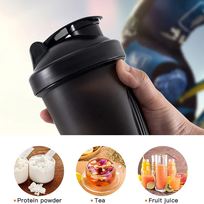 400ML Shaker Bottles Colorful  Whey Protein Powder Mixing Bottle Fitness Gym Shaker Outdoor Portable Plastic Drink Cup