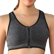 Women Zipper Push Up Sports Bra Vest Feamle Soft Underwear Shockproof Breathable Gym Fitness Bra Athletic Running Yoga Sport Top