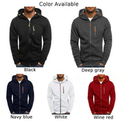 Men Casual Long Sleeve Zip Up Hoodies Tops Jacket Sports Fitness Gym Running Casual Pullover Tops Hooded Sweatshirt Coat Outwear