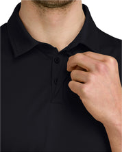 Men’s Polo Golf Shirt with Round Hem - Dry Fit 4-Way Stretch Fabric, Moisture Wicking, Anti-Odor & UPF50+. Side Split Hems