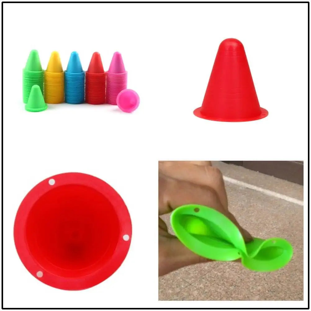 10pcs/lot Colorful Skate Pile Cup Windproof Roller Skating Cone Agility Training Marker Slalom Skateboard Marking Cones