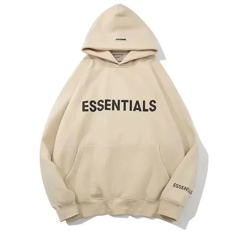Essentials Hoodie 3D Rubber Letter Logo Sweatshirt High Quality Hip Hop Loose Unisex Extra Large Fashion Brand Pullover Hoodie