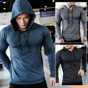 2023 Mens Fitness Tracksuit Running Sport Hoodie Gym Joggers Hooded Workout Athletic Clothing Muscle Training Sweatshirt Tops