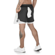 Anime Gym Shorts For Man Double Layer 2-In-1 Quick-Drying Sweat-Absorbent Jogging Performance Shorts Workout Athletic Shorts