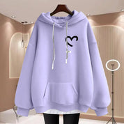 Women Clothing Hooded Sweatshirts Autumn Winter Oversized Printed Solid Fashion Hoodies 2023 Fleece Fake Two Pieces Pullovers