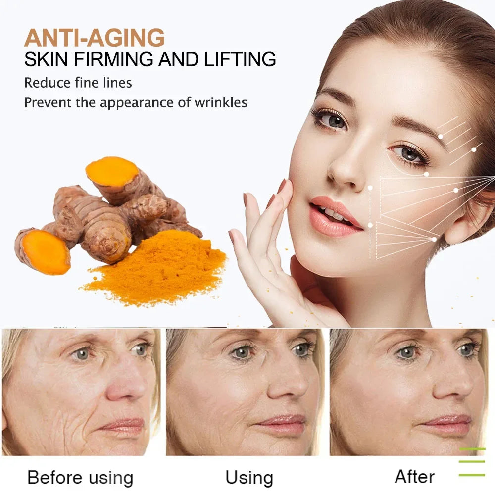 Turmeric Skin Care products Acne Dark Spot Remover Anti-Aging Anti Dullness Facial Serum Face Cream Cleanser Serum Oil Cosmetics