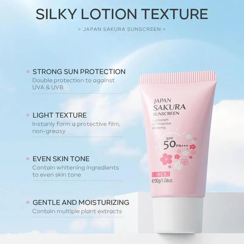 Facial Body sakura Sunscreen Whitening Sun Cream 30g Sunblock Skin Protective Cream Anti-Aging Oil-control Moisturizing SPF 50