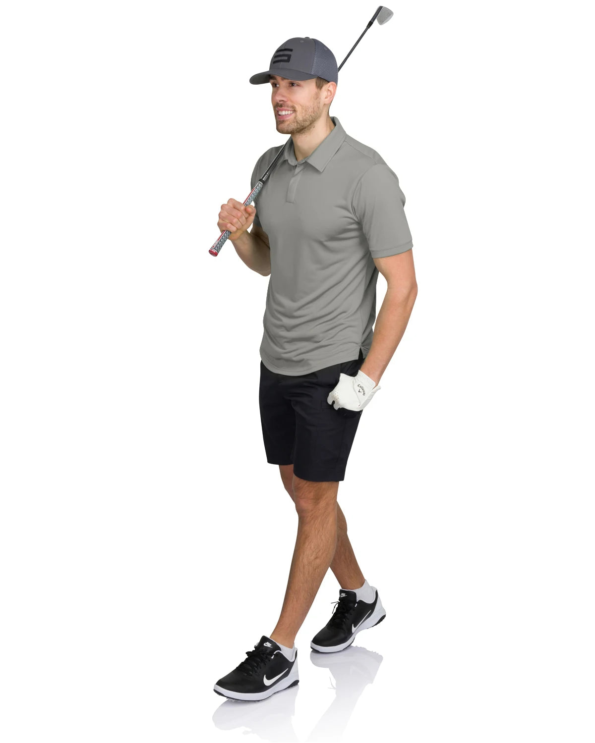 Men’s Polo Golf Shirt with Round Hem - Dry Fit 4-Way Stretch Fabric, Moisture Wicking, Anti-Odor & UPF50+. Side Split Hems