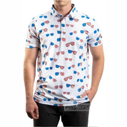 Golf Men's Summer Short Sleeve UPF 50+ UV Soft Cool Feeling Polo Shirt Moisture Beach Casual Printed Tops Golf Sporst T-Shirt