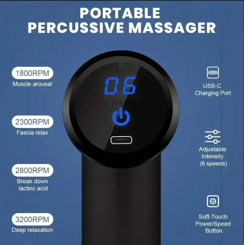 Protable Mini Muscle Massage Gun Body Massager Deep Handheld Percussion Massager For Body Back And Neck Leg