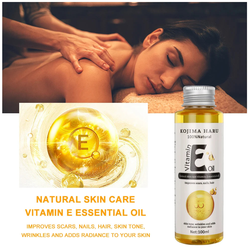 100ml Natural Organic Vitamin E Oil Massage Face and Body Oil Relaxing Moisturizing Hydrating Best Skincare Control Product