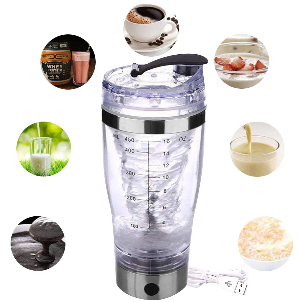 Electric Mixing Cup Portable Protein Powder Shaker Bottle Mixer Shaker Bottle Protein Shaker Protein Cup Shaker Fitness Tools