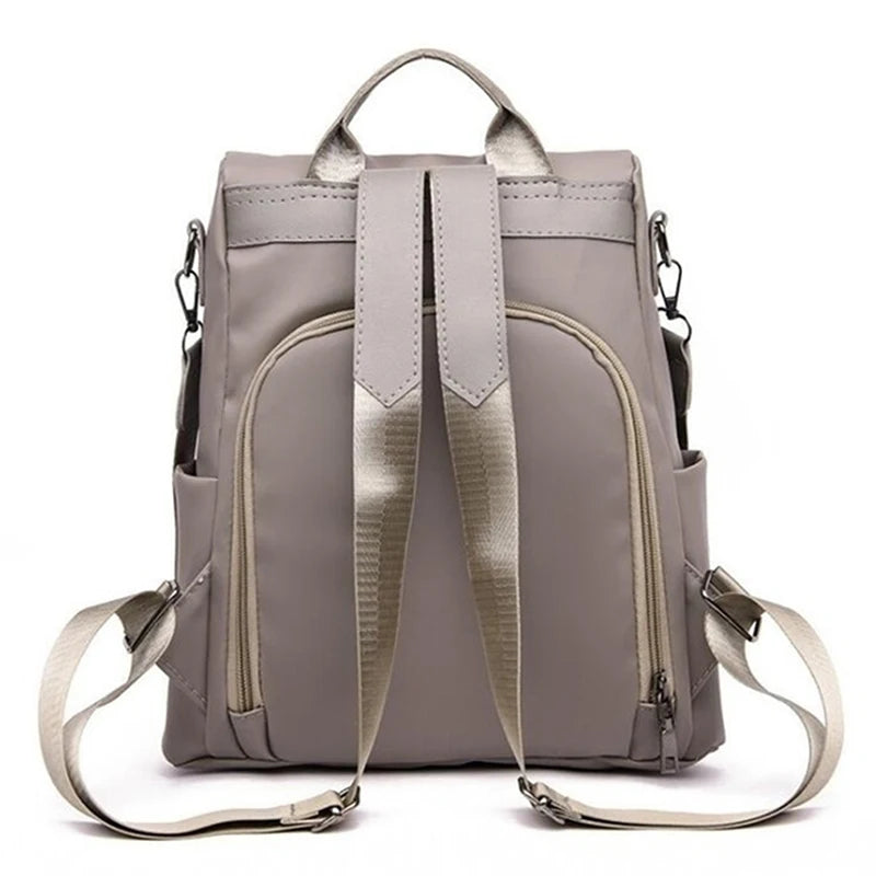 New Women's Multifunction Backpack Casual Nylon Solid Color School Bag  For Girls Fashion Detachable Strap Travel Shoulder Bag