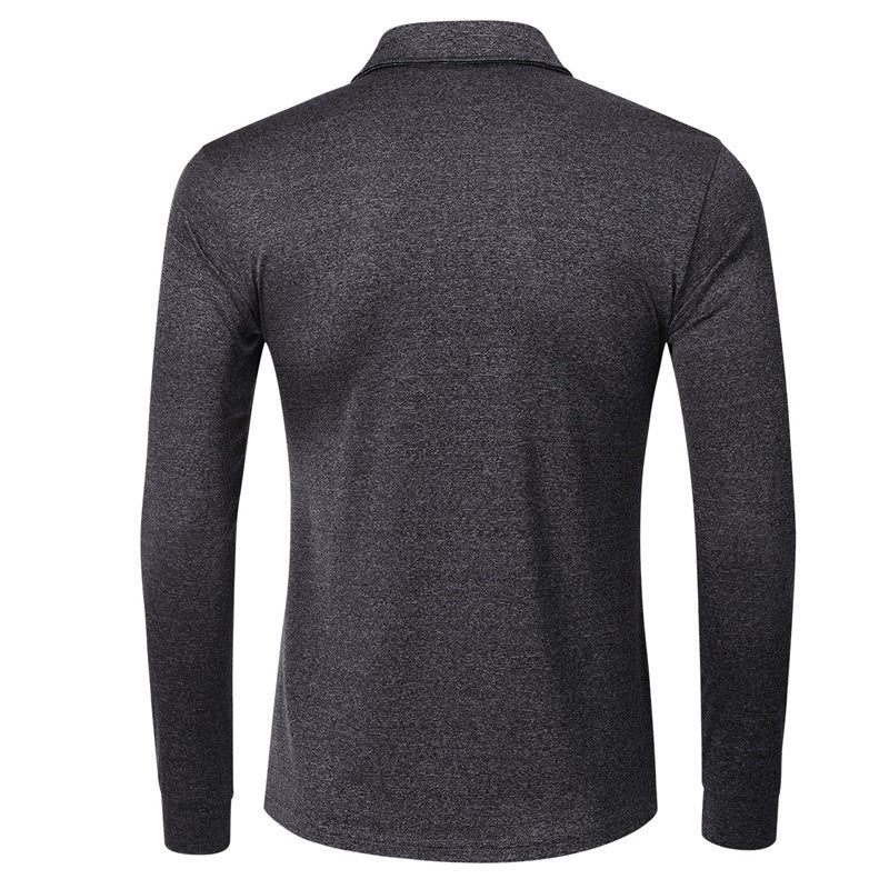 Men's Sports Golf Lapel Long Sleeve Polo Shirt T-shirt
