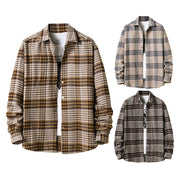 Flannel Thick Plaid Shirt Men's Style Jacket Lining