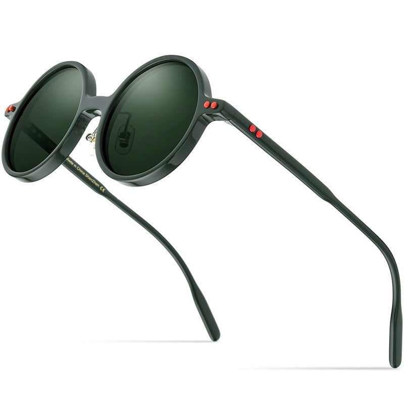 Anti-ultraviolet Retro Round Sunshade And Sunscreen Polarized Sunglasses