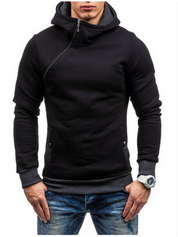 Brand Hoodie Oblique Zipper Solid Color Hoodies Men Fashion Tracksuit Male Sweatshirt Hoody Mens