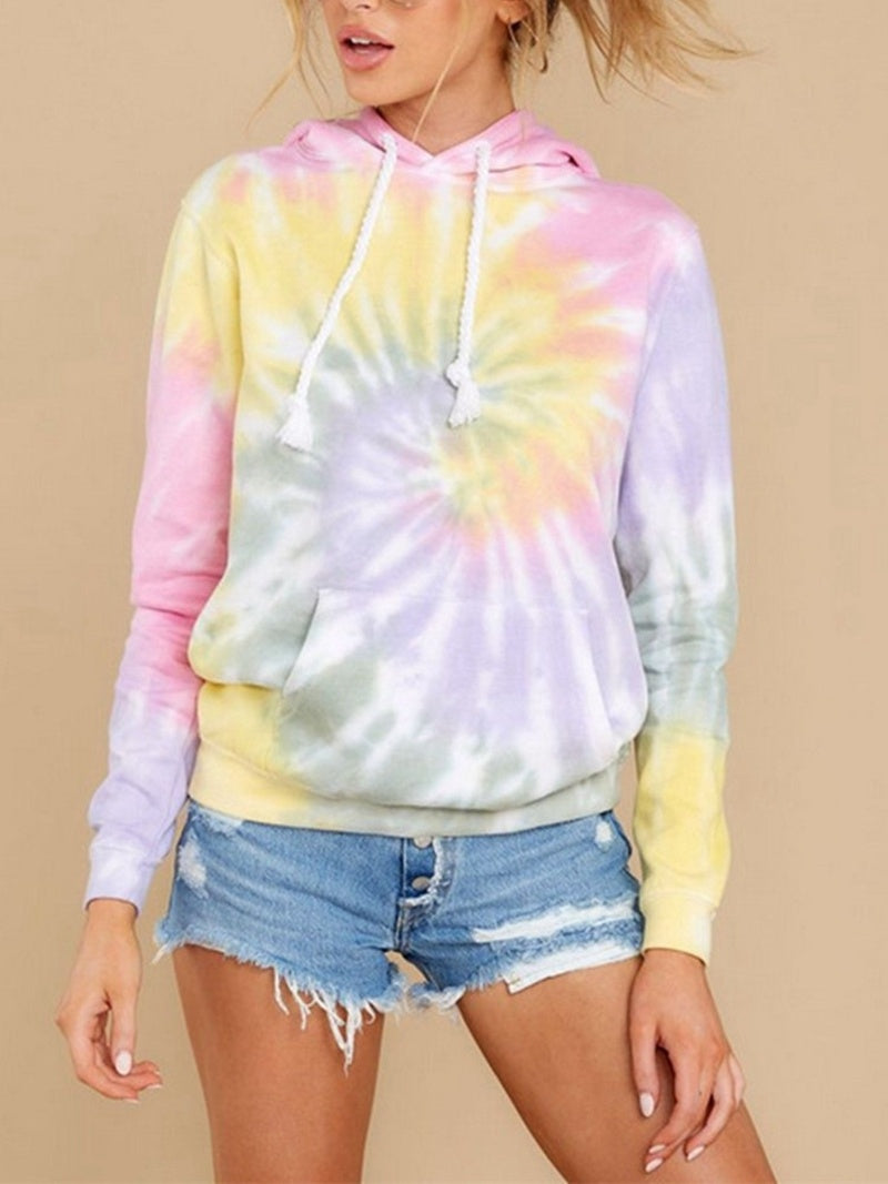 Hoodie tie-dye hooded sport loose top