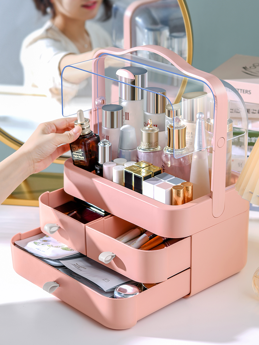 Makeup Storage Desktop Dustproof Lipstick Makeup Brush Finishing Box Dressing Table Skin Care Product Mask Rack