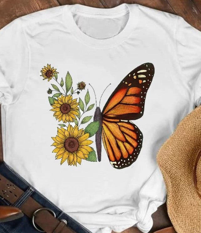Fashion Butterfly T-Shirt Personality Trend Bottoming Shirt
