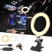 Straight Desktop Clip Live Broadcast Beauty 8 Inch 6 Inch Fill Light Computer Camera Ring Fill Light