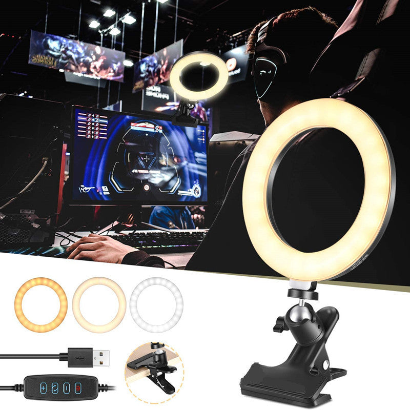 Straight Desktop Clip Live Broadcast Beauty 8 Inch 6 Inch Fill Light Computer Camera Ring Fill Light