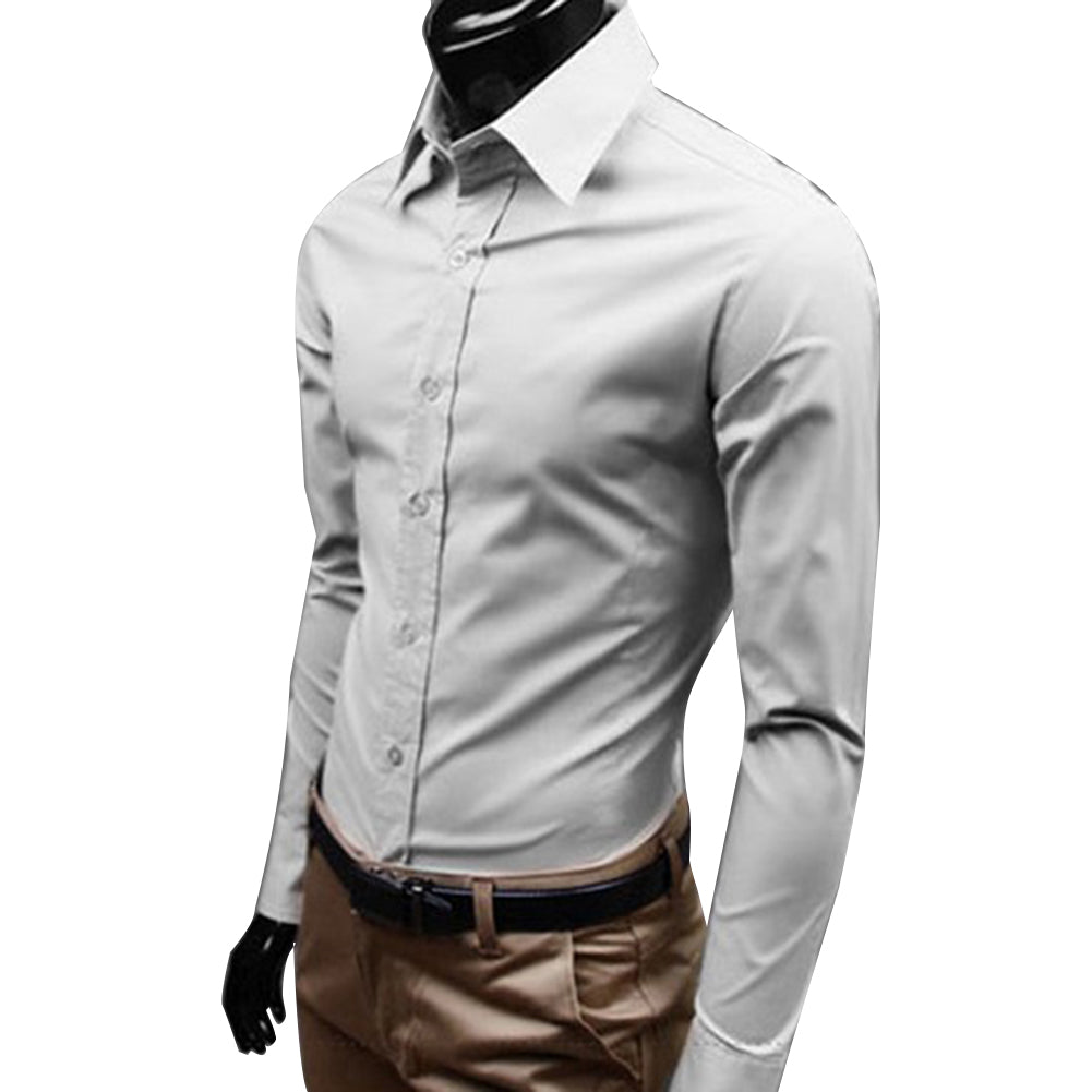 Business Shirt Fashion Candy Color Men's Casual Long-Sleeved Shirt