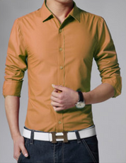 Business Shirt Fashion Candy Color Men's Casual Long-Sleeved Shirt