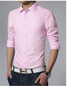 Business Shirt Fashion Candy Color Men's Casual Long-Sleeved Shirt