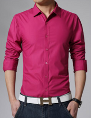 Business Shirt Fashion Candy Color Men's Casual Long-Sleeved Shirt