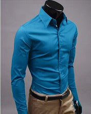 Business Shirt Fashion Candy Color Men's Casual Long-Sleeved Shirt