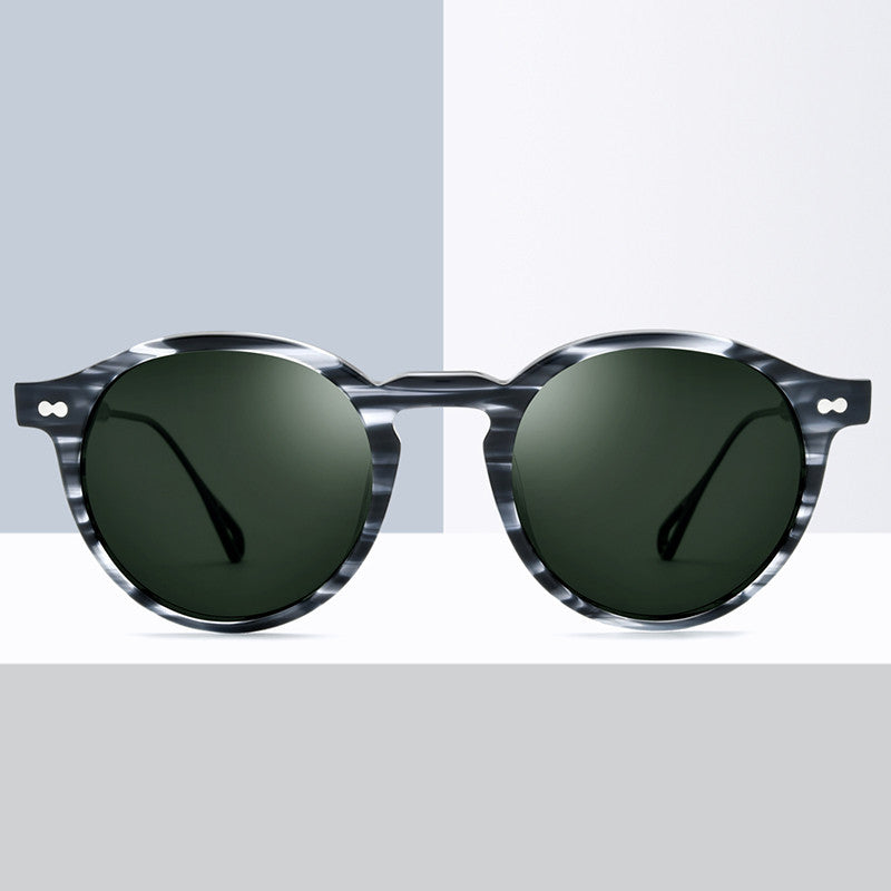 Fashion Polarized Sunglasses Men Retro Round