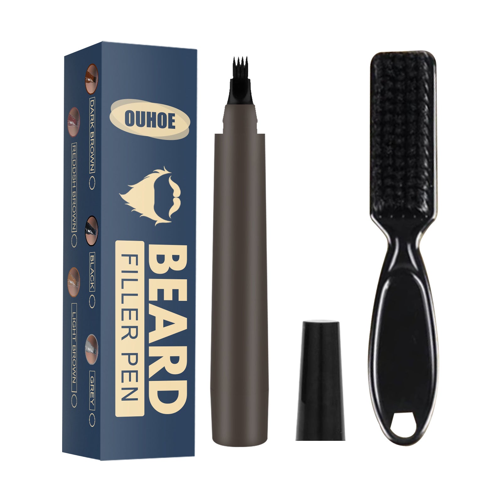 Beard Pencil Filler Beard Filling Pen Kit Barber Pencil With Brush Salon Facial Hair Styling Beard Brush Male Mustache Repair