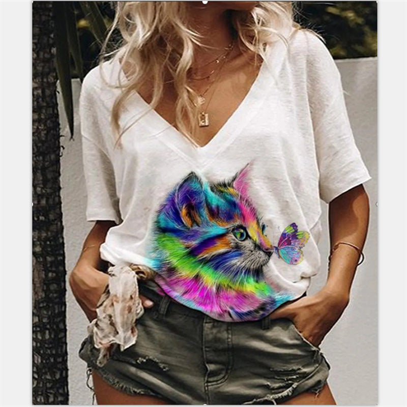 Cat print T-shirt