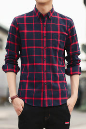 Flannel printed plaid shirt