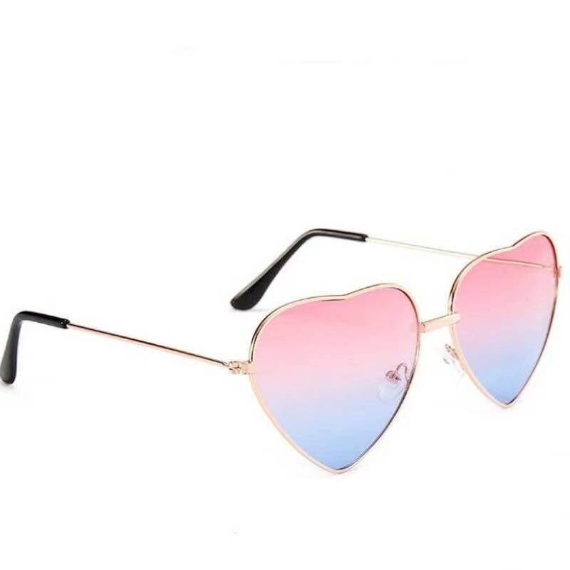 Vintage Metal Heart Shaped Sunglasses Peach Heart