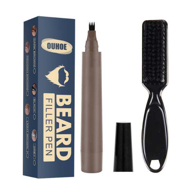 Beard Pencil Filler Beard Filling Pen Kit Barber Pencil With Brush Salon Facial Hair Styling Beard Brush Male Mustache Repair