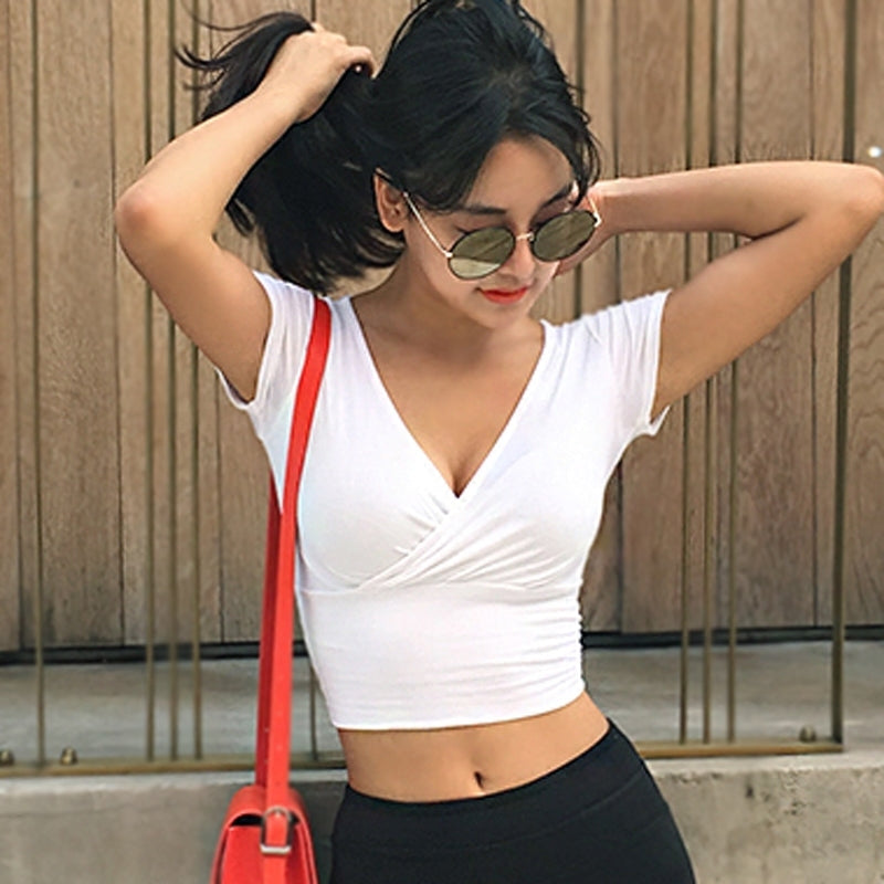 New Tight-fitting Cotton Crop Top Summer