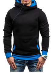 Brand Hoodie Oblique Zipper Solid Color Hoodies Men Fashion Tracksuit Male Sweatshirt Hoody Mens