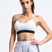 Black and white contrast sports bra