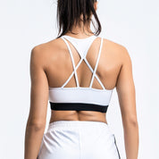 Black and white contrast sports bra