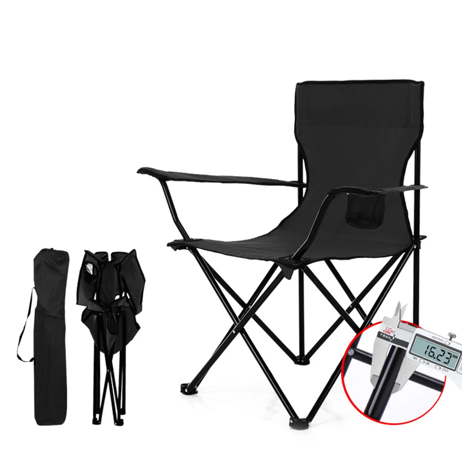 GREATOYAR Steel Folding Camping Chair, Folding Camping Chair Leisure Chair, with Storage Bag, Outdoor, Fishing, Festival, Picnic