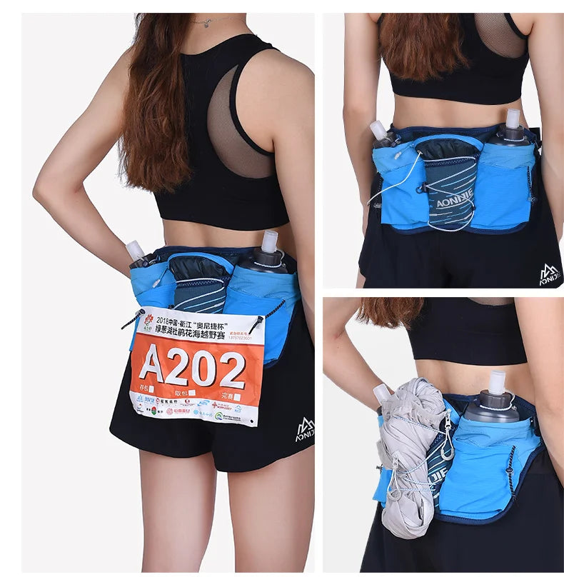 AONIJIE W8104 Outdoor Sports Lightweight Waist Bag Belt Hydration Fanny Pack Double Water Tanks For Running Jogging Fitness