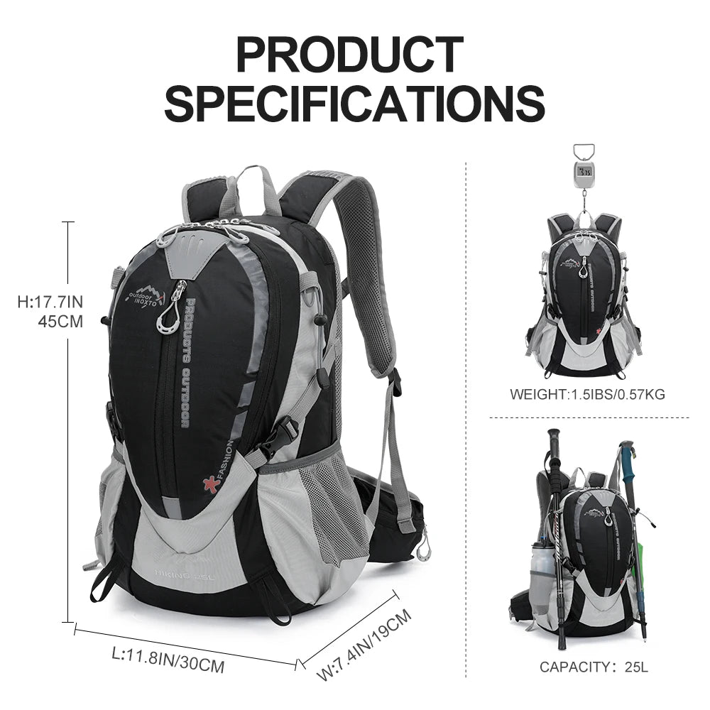 INOXTO 25L mountaineering hydrating backpack, cycling backpack, trail running, marathon, hiking backpack, 2L water bag